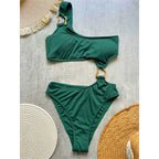 Maillot de bain une pièces à épaule dénudée pour femmes