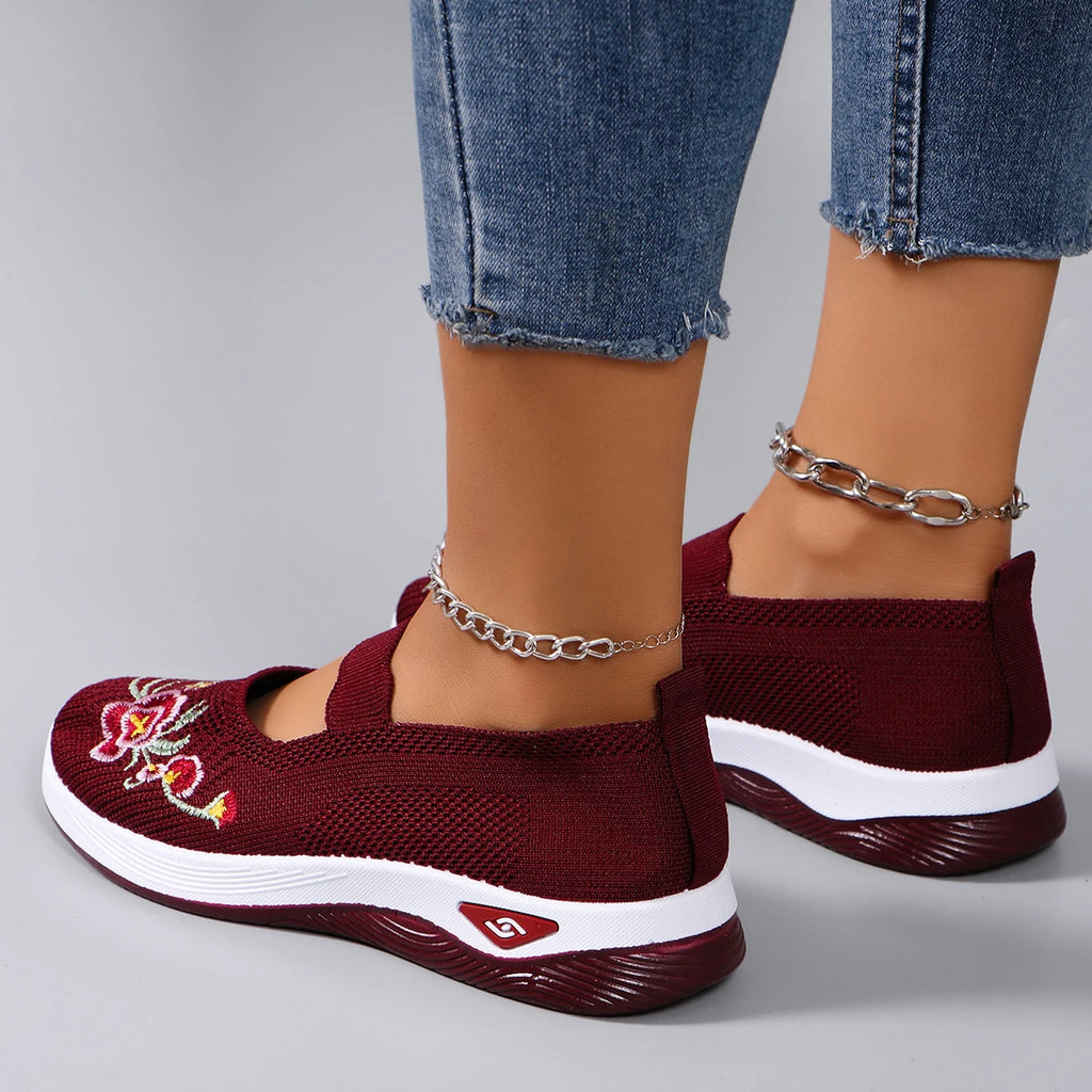 Chaussures plates d'été en maille respirante pour femmes