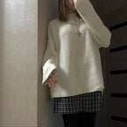 Pull basique tricoté col rond pour femmes