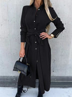 Robe chemise à manches longues pour femmes