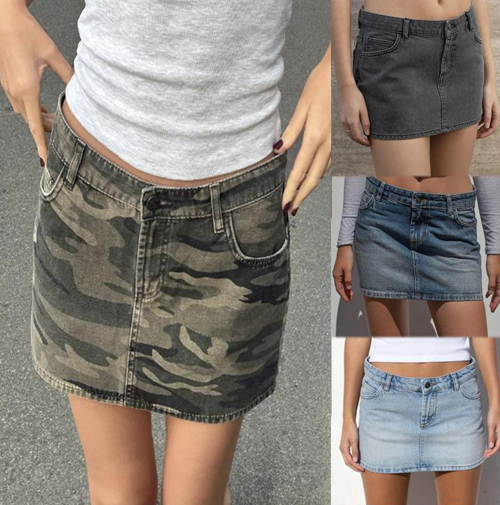 Jupes d'été vintage en jean pour femmes