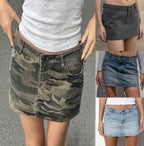 Jupes d'été vintage en jean pour femmes