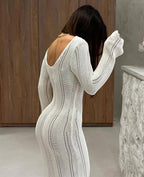 Robe en maille ajourée pour femmes