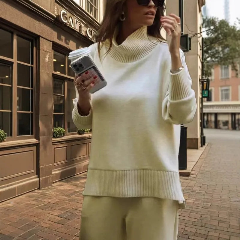 Ensemble 2 pièces sweat-shirt ample et décontracté et pantalon large pour femmes