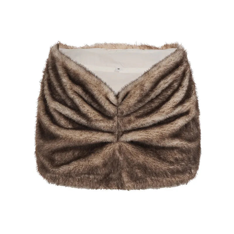Jupes moulantes en fausse fourrure pour femmes