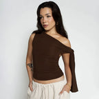 T-shirt court sans manches pour femmes