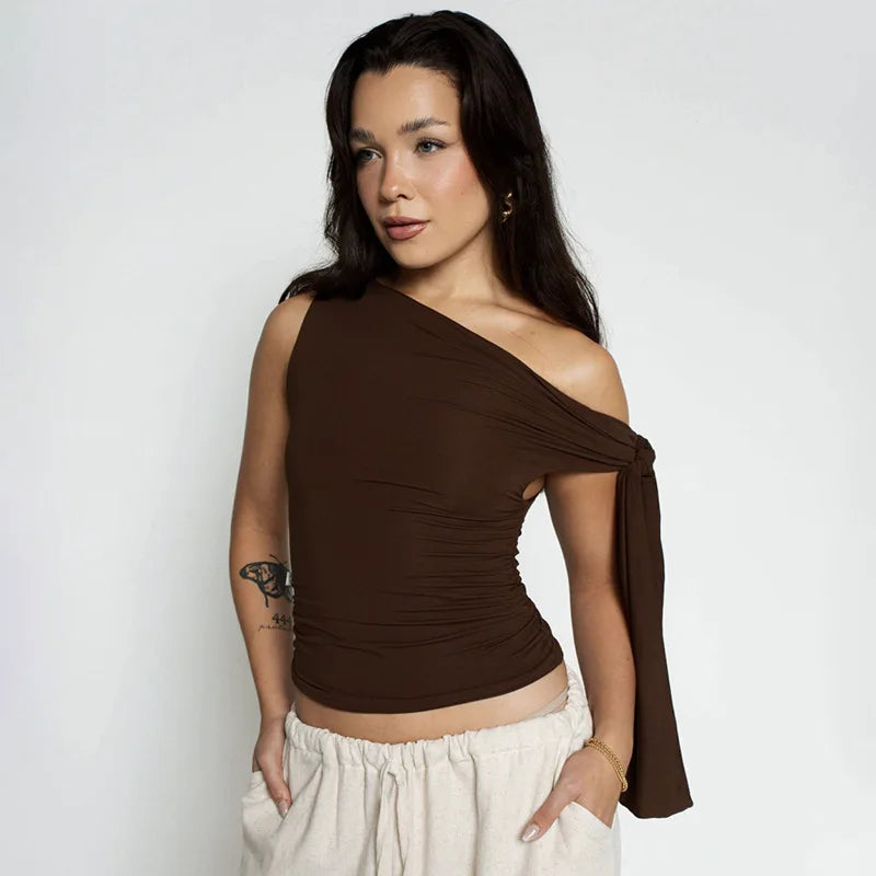 T-shirt court sans manches pour femmes