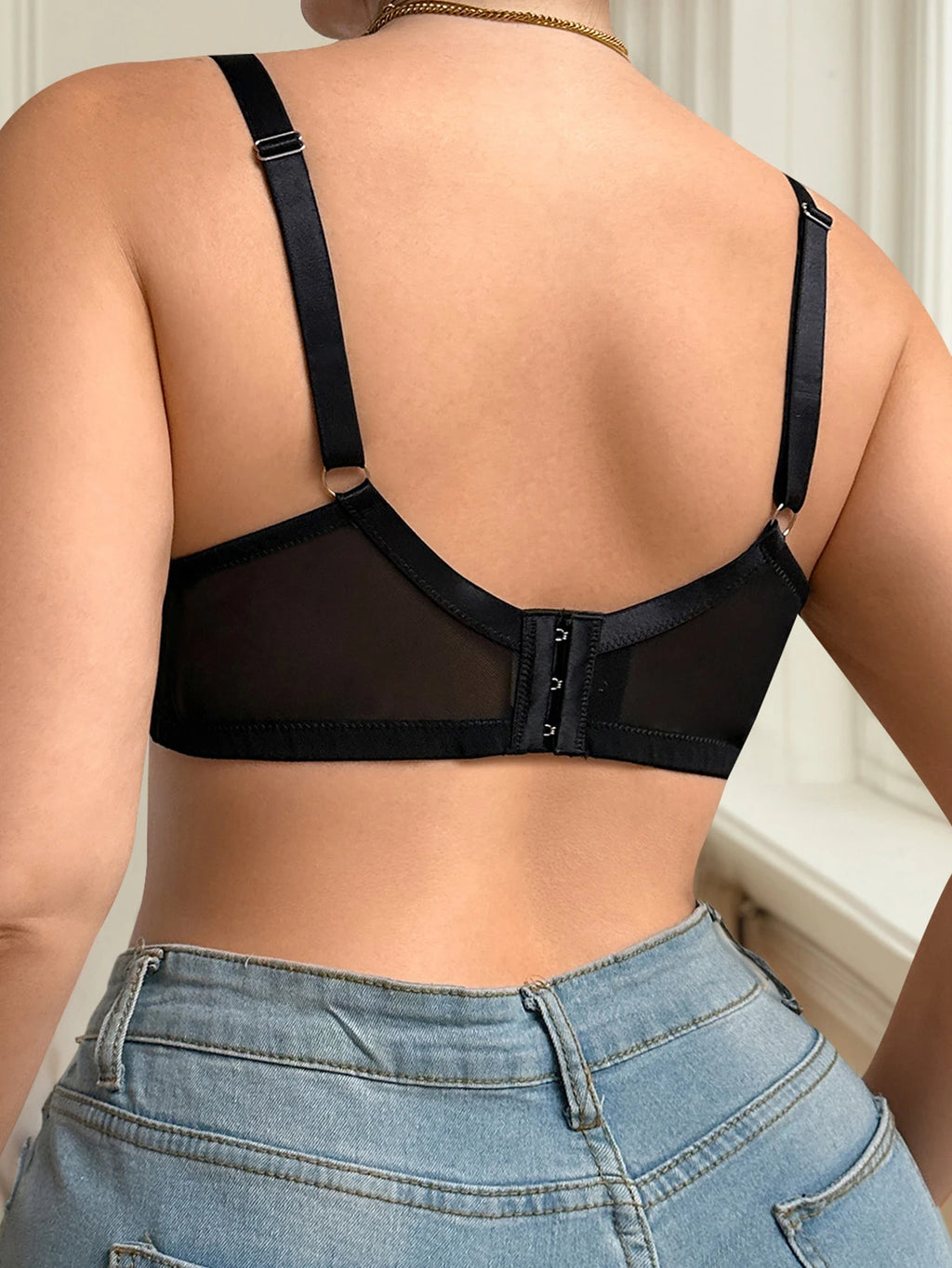 Soutien-gorge en dentelle noire grande taille pour femmes