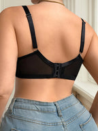 Soutien-gorge en dentelle noire grande taille pour femmes