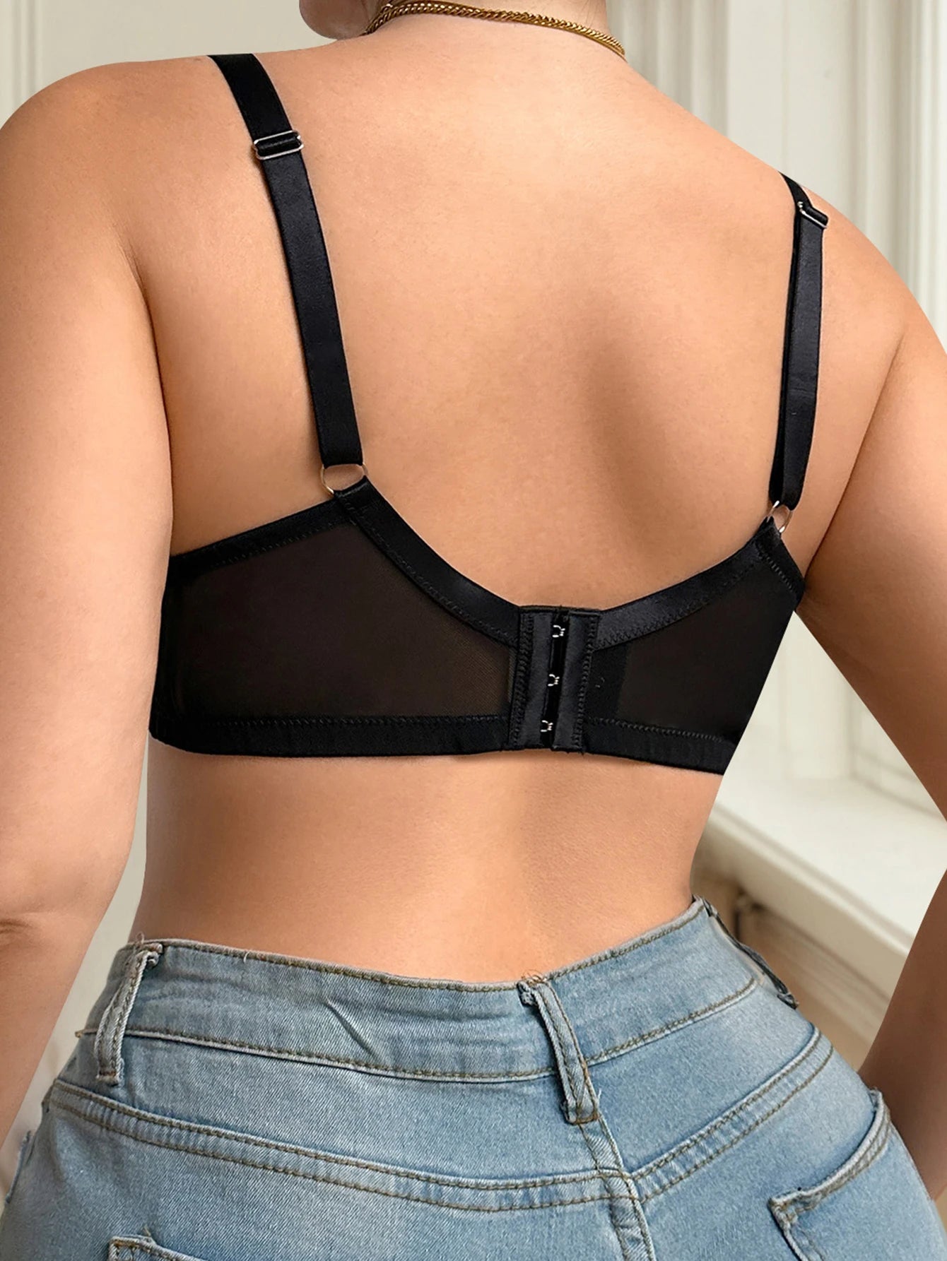 Soutien-gorge en dentelle noire grande taille pour femmes