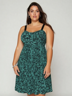 Robe en maille superposée à fleurs vintage pour femmes