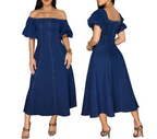 Robe longue en jean décontractée pour femmes