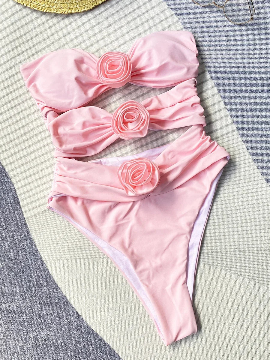 Maillot de bain une pièce coupe haute pour femmes