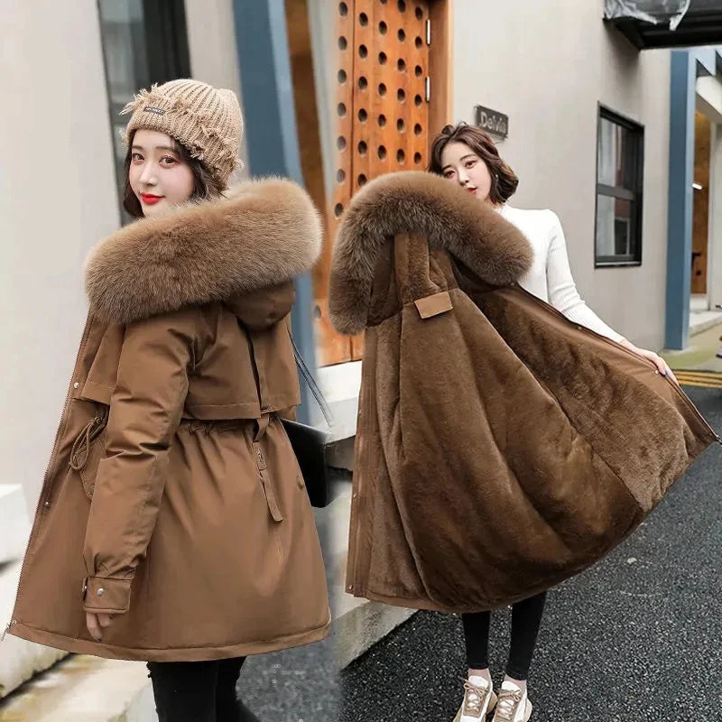 Manteau à doublure en laine pour femmes