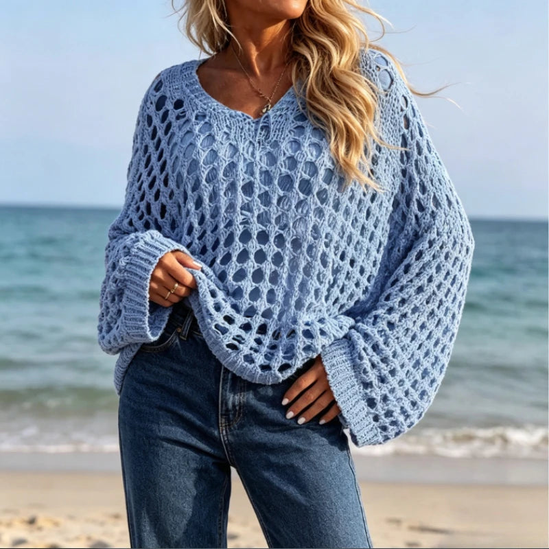 Pull de Plage Ajouré Femme – Maille Légère