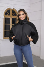 Manteau épissé en laine d'agneau pour femmes