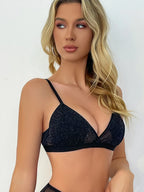 Soutien-gorge sans armatures en maille scintillante pour femmes