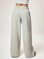 Pantalon large en molleton élastique avec doublure polaire pour femmes