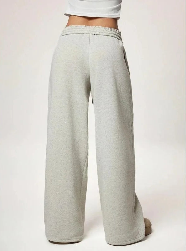 Pantalon large en molleton élastique avec doublure polaire pour femmes