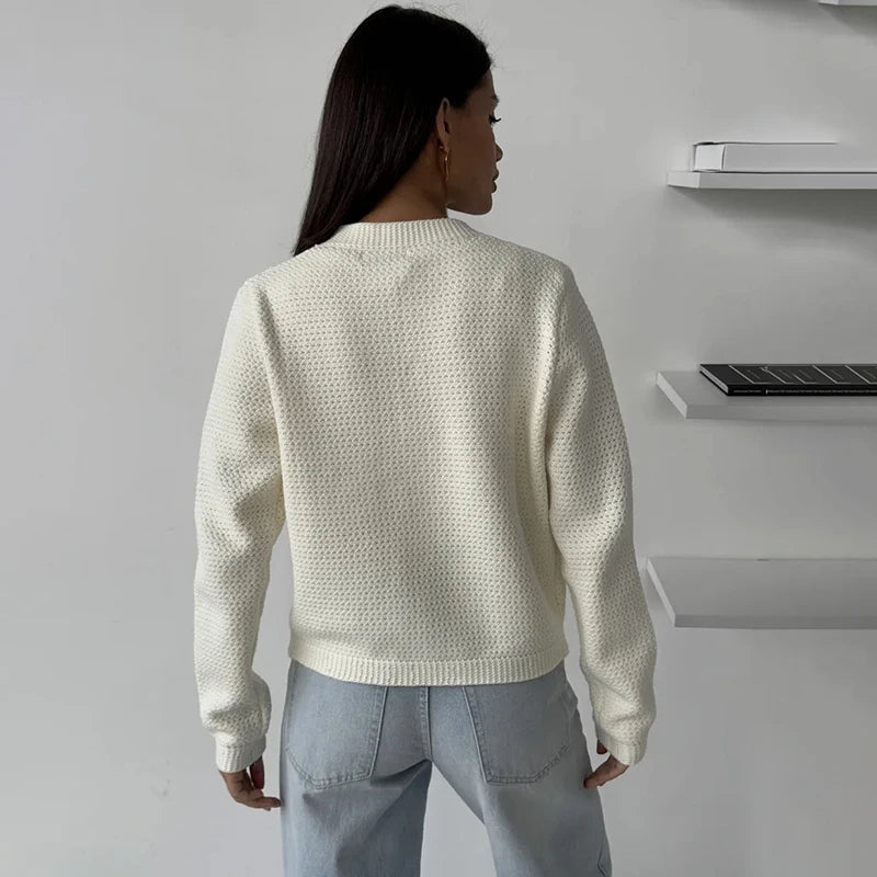 Gilet uni décontracté en maille pour femmes