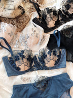 Ensemble soutien-gorge push-up sexy en maille respirante et culotte pour femmes