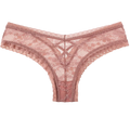 Culottes taille basse en dentelle maille transparente pour femmes