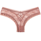 Culottes taille basse en dentelle maille transparente pour femmes