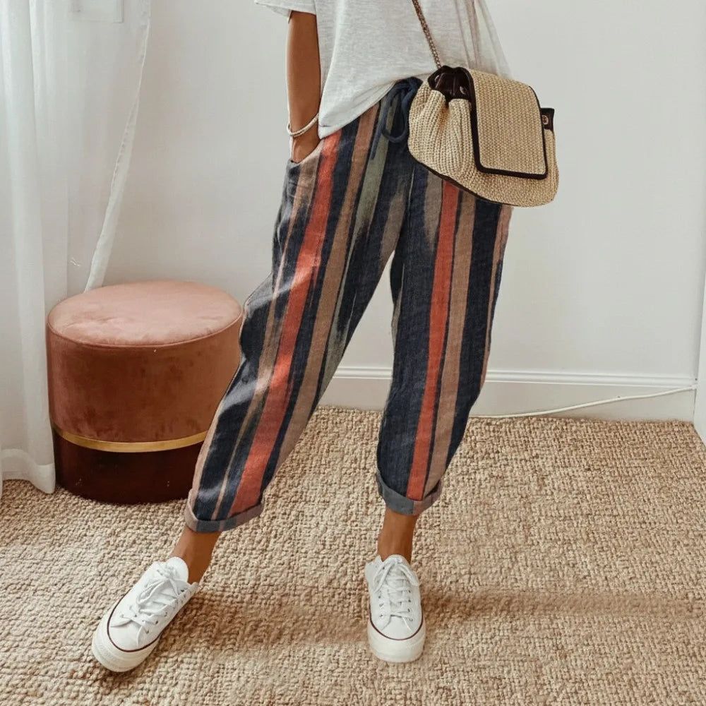 Pantalon Décontracté Femme – Coton et Lin