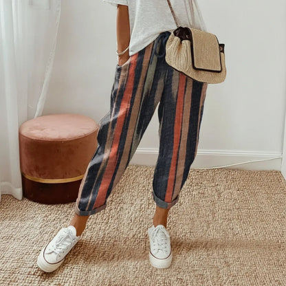 Pantalon Décontracté Femme – Coton et Lin