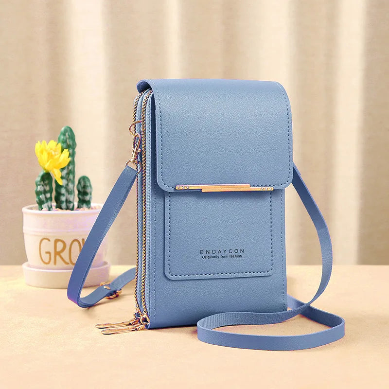 Sac à main en cuir souple téléphone portable pour femmes