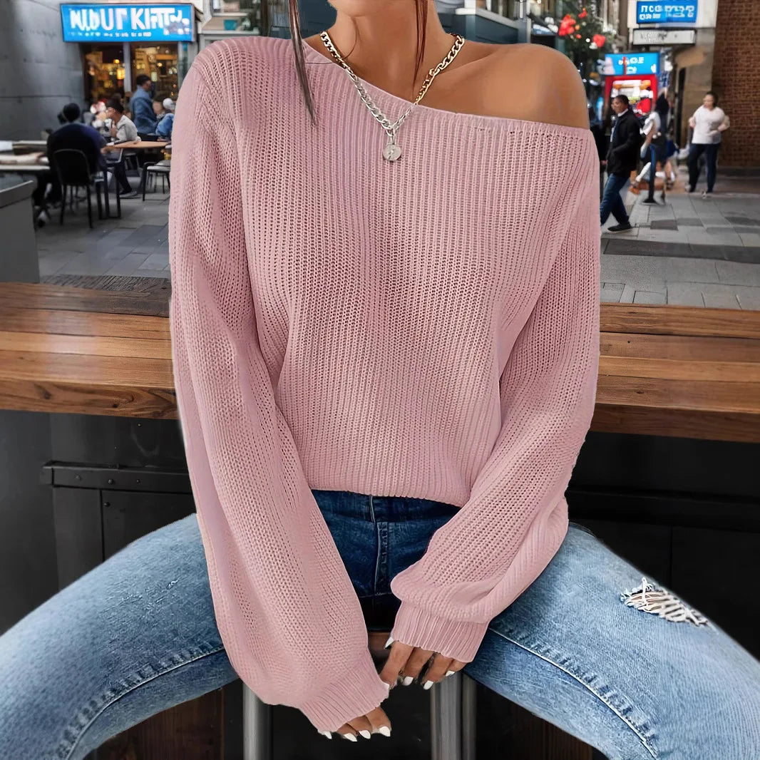 Pull rose décontracté pour femmes