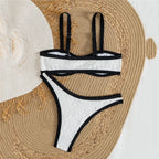 Ensembles maillot de bain deux pièces coupe haute et string pour femmes