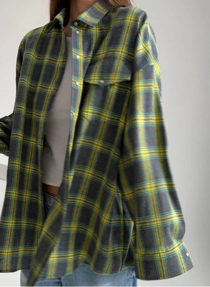 Chemisier Oversize Femme – Carreaux Vintage
