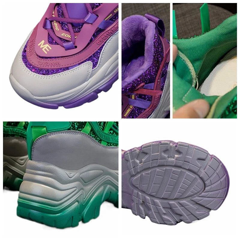 Baskets à semelle compensée Air Mesh pour femmes