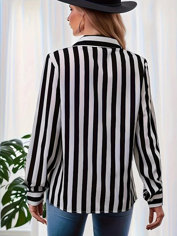 Chemise à manches longues rayé pour femmes