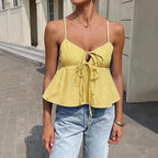 Camisole à bretelles spaghetti rayée pour femmes