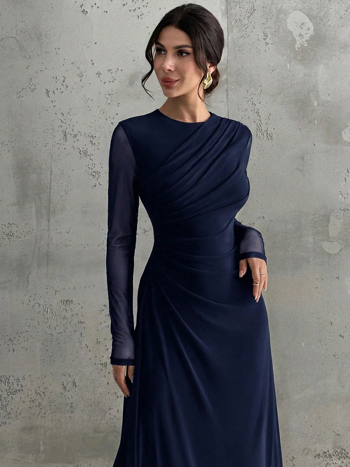 Robe en Maille Femme – Manches Longues et Ceinture