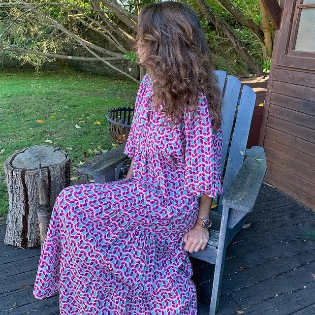 Robe longue à manches bouffantes pour femmes