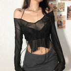 T-shirt en maille et manches longues pour femmes