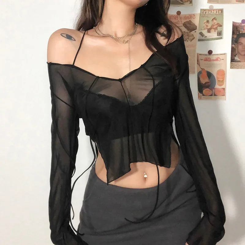 T-shirt en maille et manches longues pour femmes
