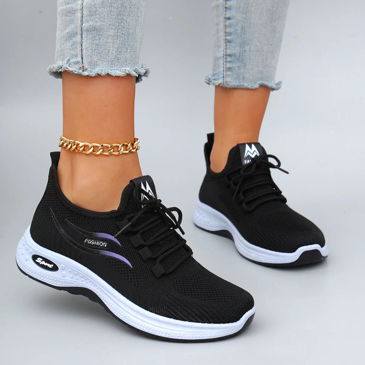 Chaussures plates d'été en maille respirante pour femmes
