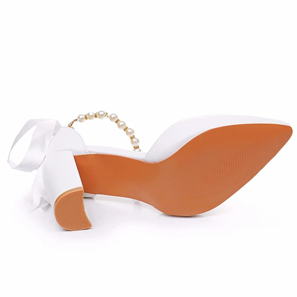 Sandales pointues en cuir pour femmes
