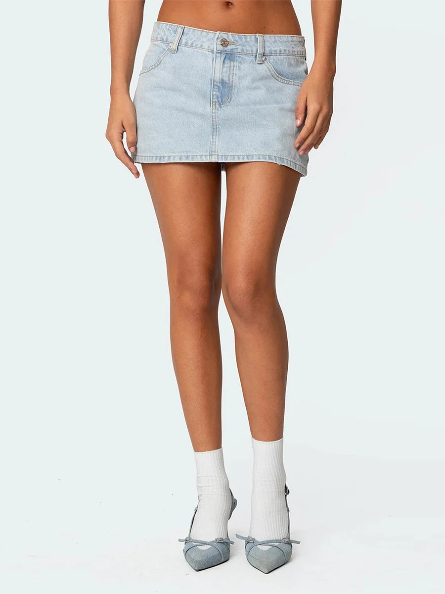 Mini jupe en jean pour femme