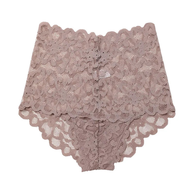 Culottes taille haute en dentelle transparente pour femmes