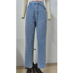 Jean vintage perlé pour femmes