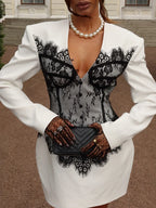 Robe Jacquard avec dentelle pour femmes