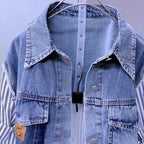 Veste en jean rayée pour femmes