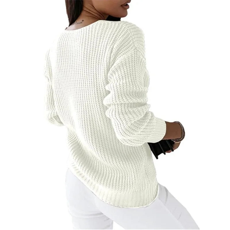 Pull ample en maille et manches longues pour femmes