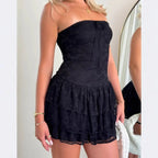 Robe courte moulante sans manches pour femmes