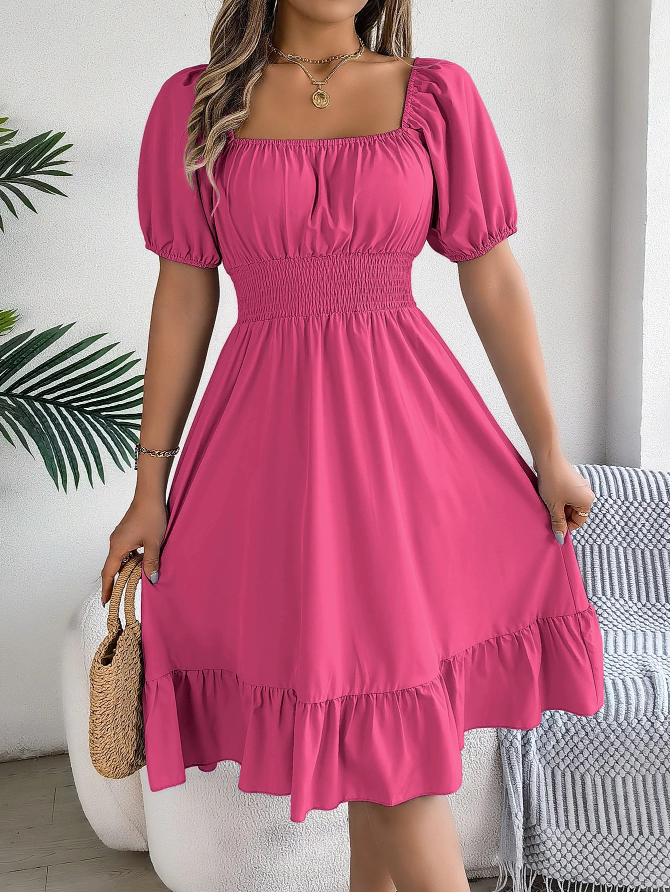 Robe à manches bouffantes pour femmes